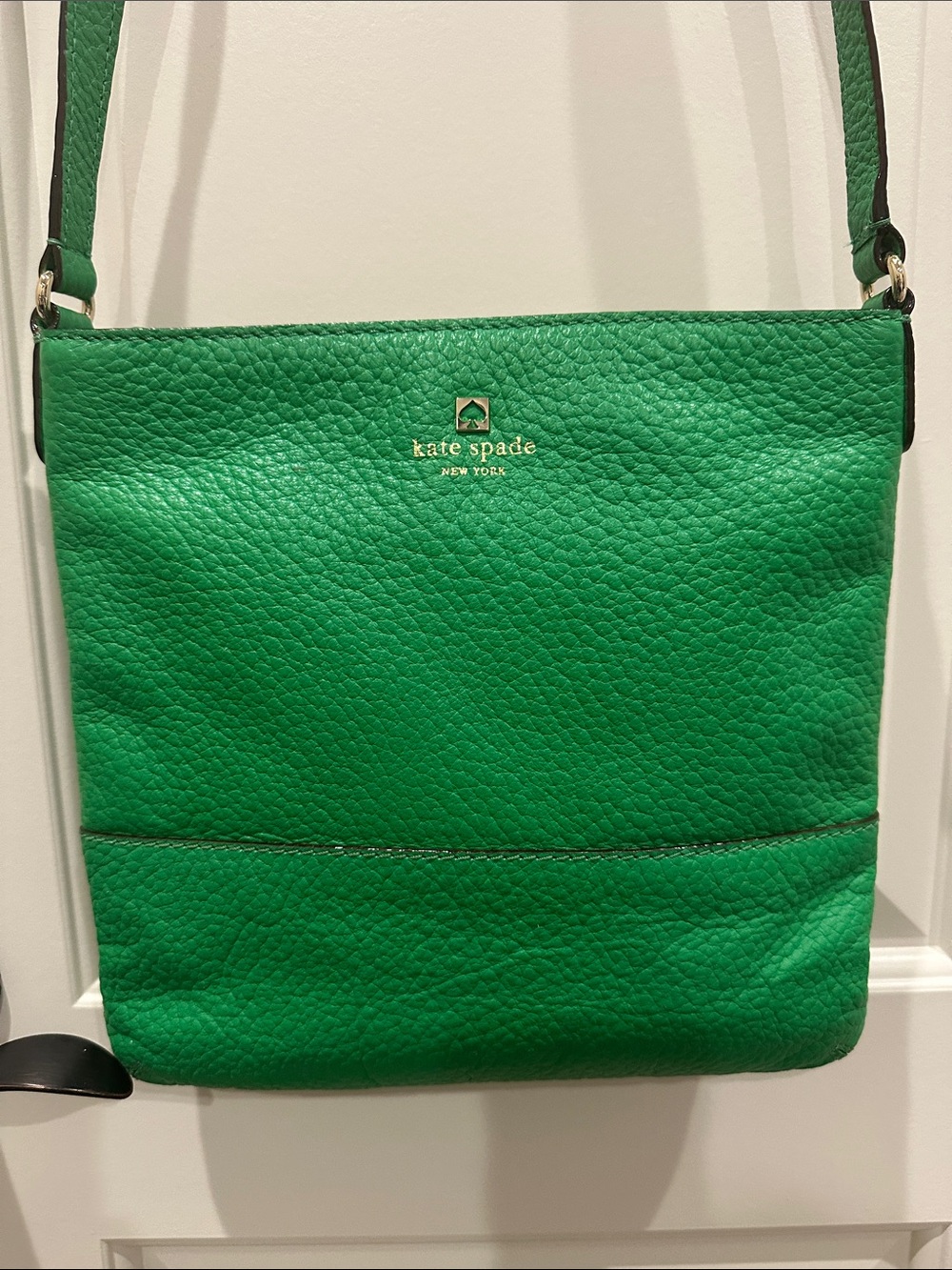 kate spade Bright Green Pebbled Leather Crossbody Bag